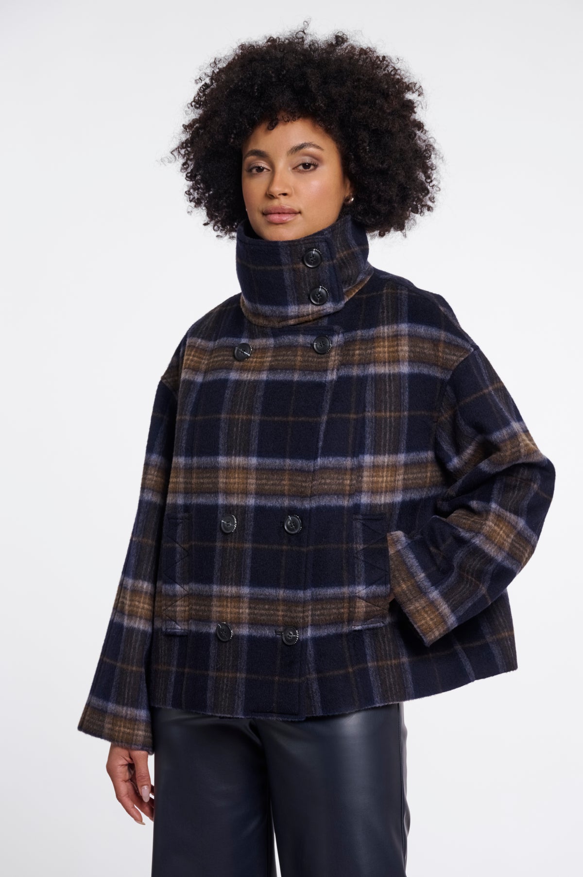 Giacca donna art. Jenelle Rino & Pelle Dark navy check