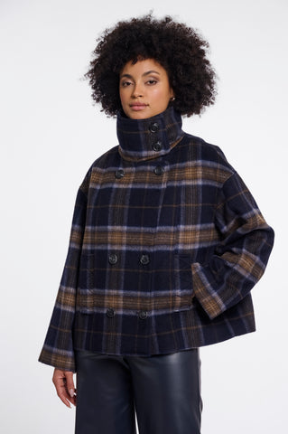 Giacca donna art. Jenelle Rino & Pelle Dark navy check