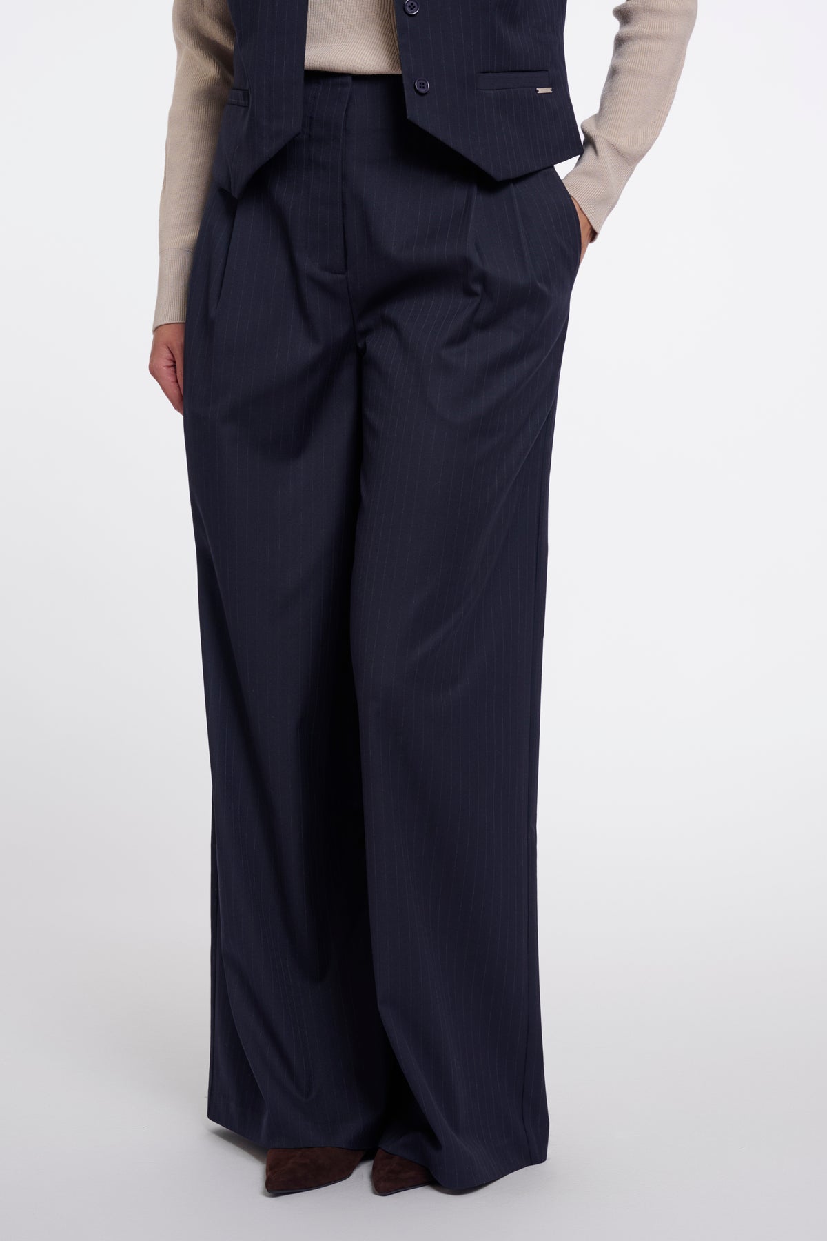 Pantaloni donna art. Jinny regular Rino & Pelle Dark navy pinstripe