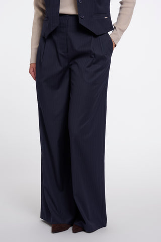 Pantaloni donna art. Jinny regular Rino & Pelle Dark navy pinstripe