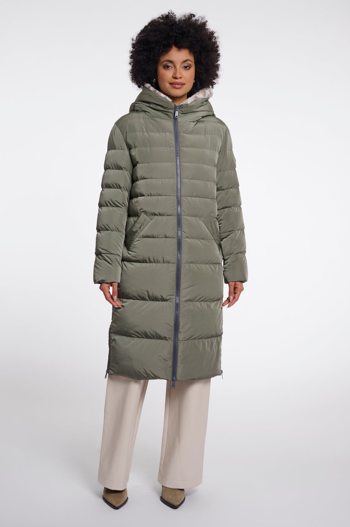 Cappotto donna art. Keilafur Rino & Pelle Misty basil light leopard