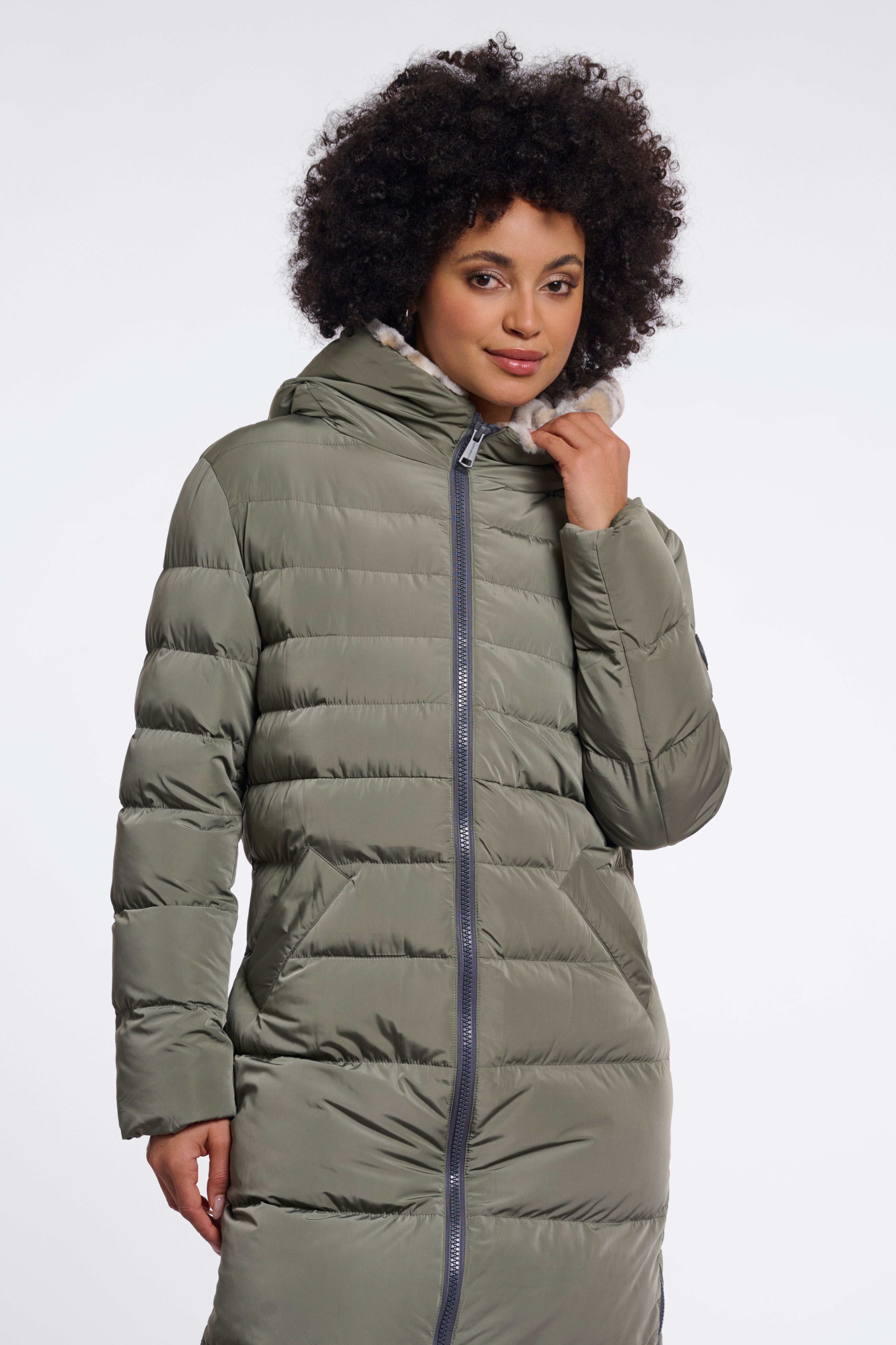 Cappotto donna art. Keilafur Rino & Pelle Misty basil light leopard