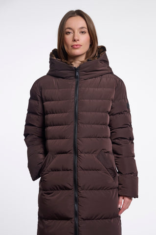 Cappotto donna art. Keilafur Rino & Pelle Peated brown leopard