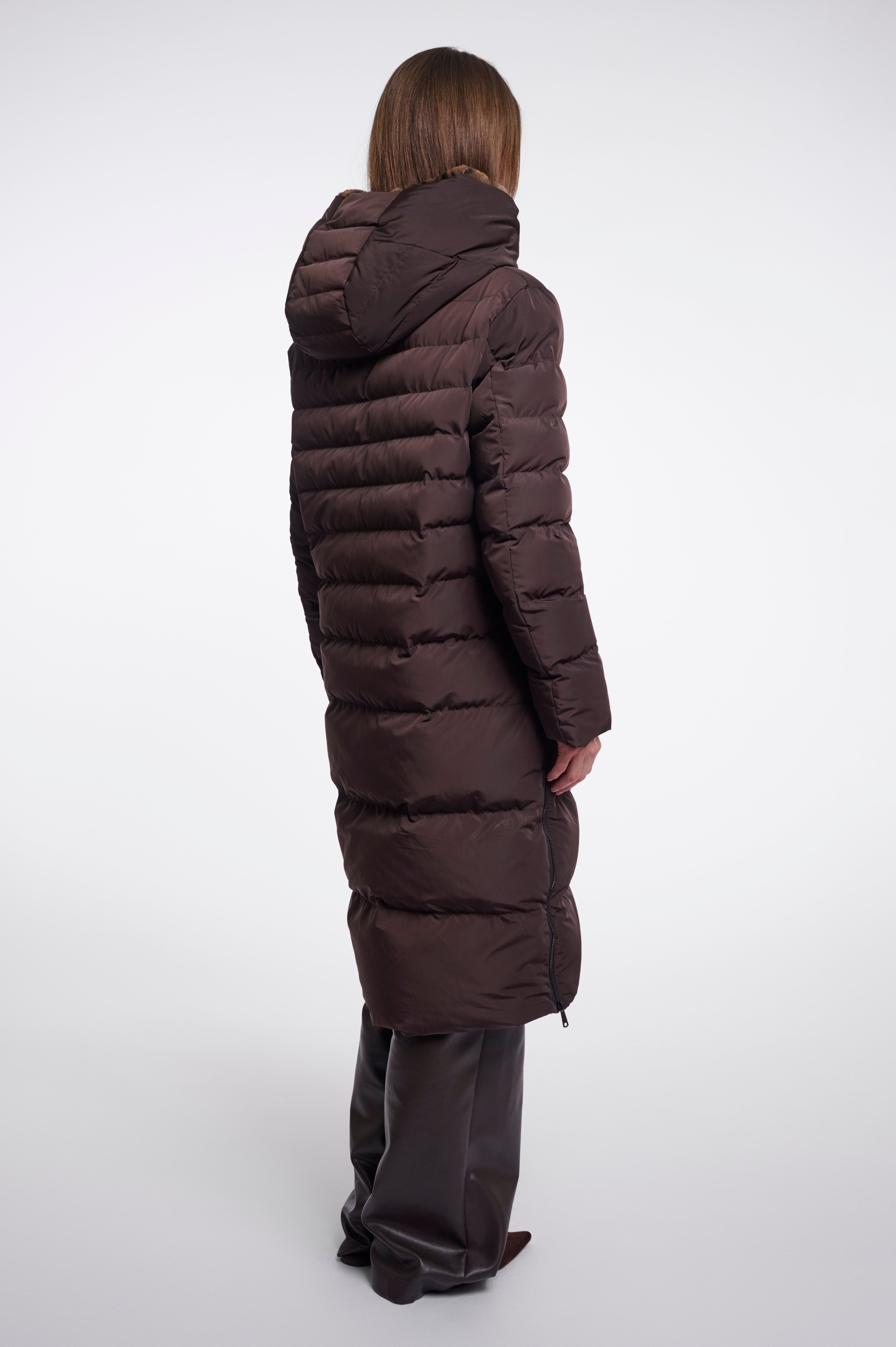 Cappotto donna art. Keilafur Rino & Pelle Peated brown leopard