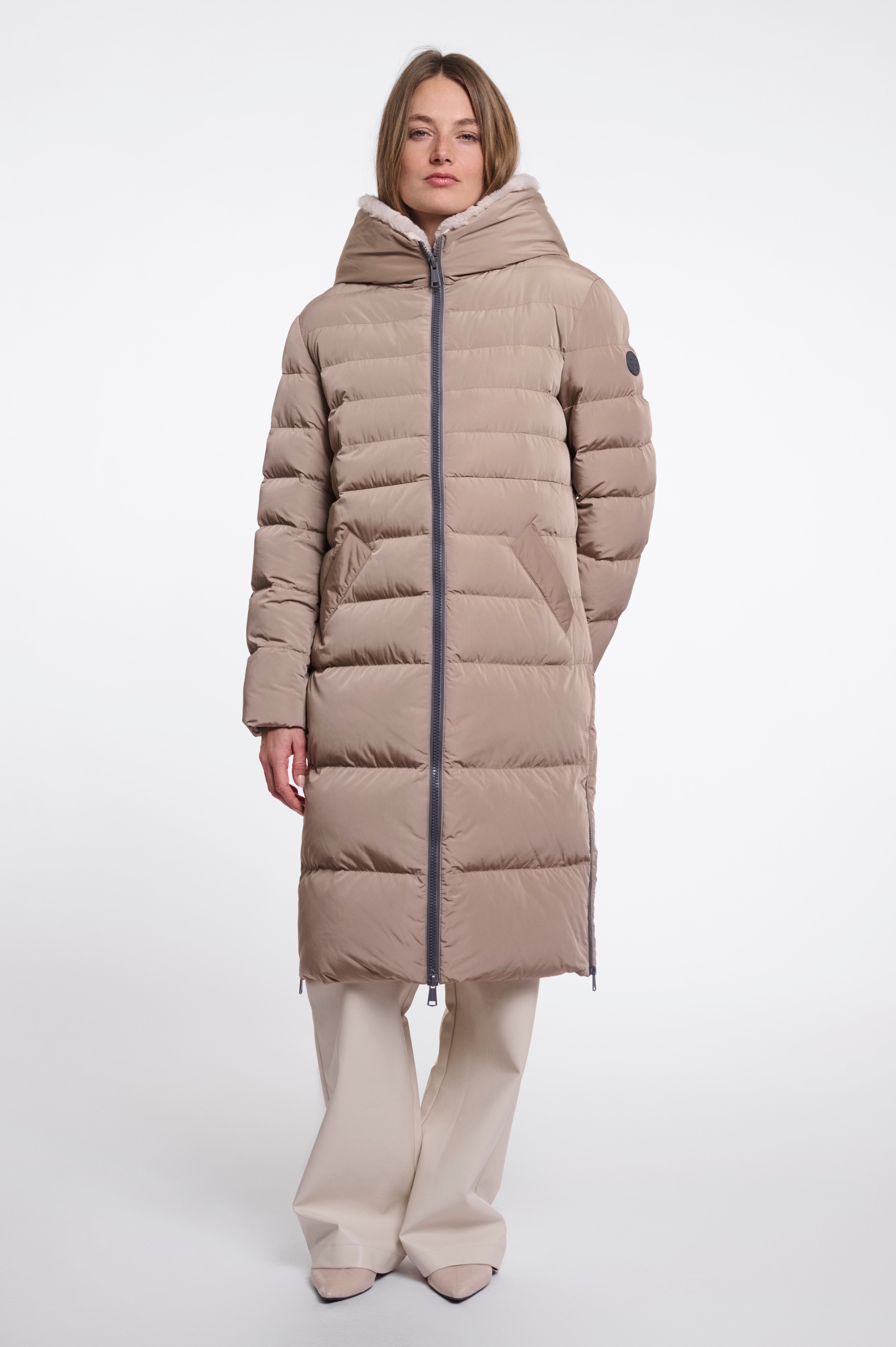 Cappotto donna art. Keilafur Rino & Pelle Toffee stone