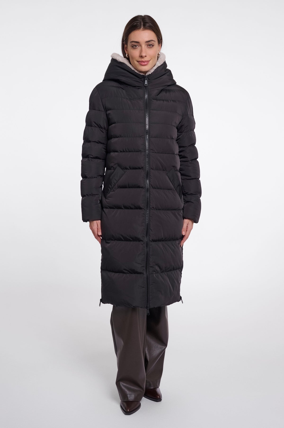 Cappotto donna art. Keilafur Rino & Pelle Black stone