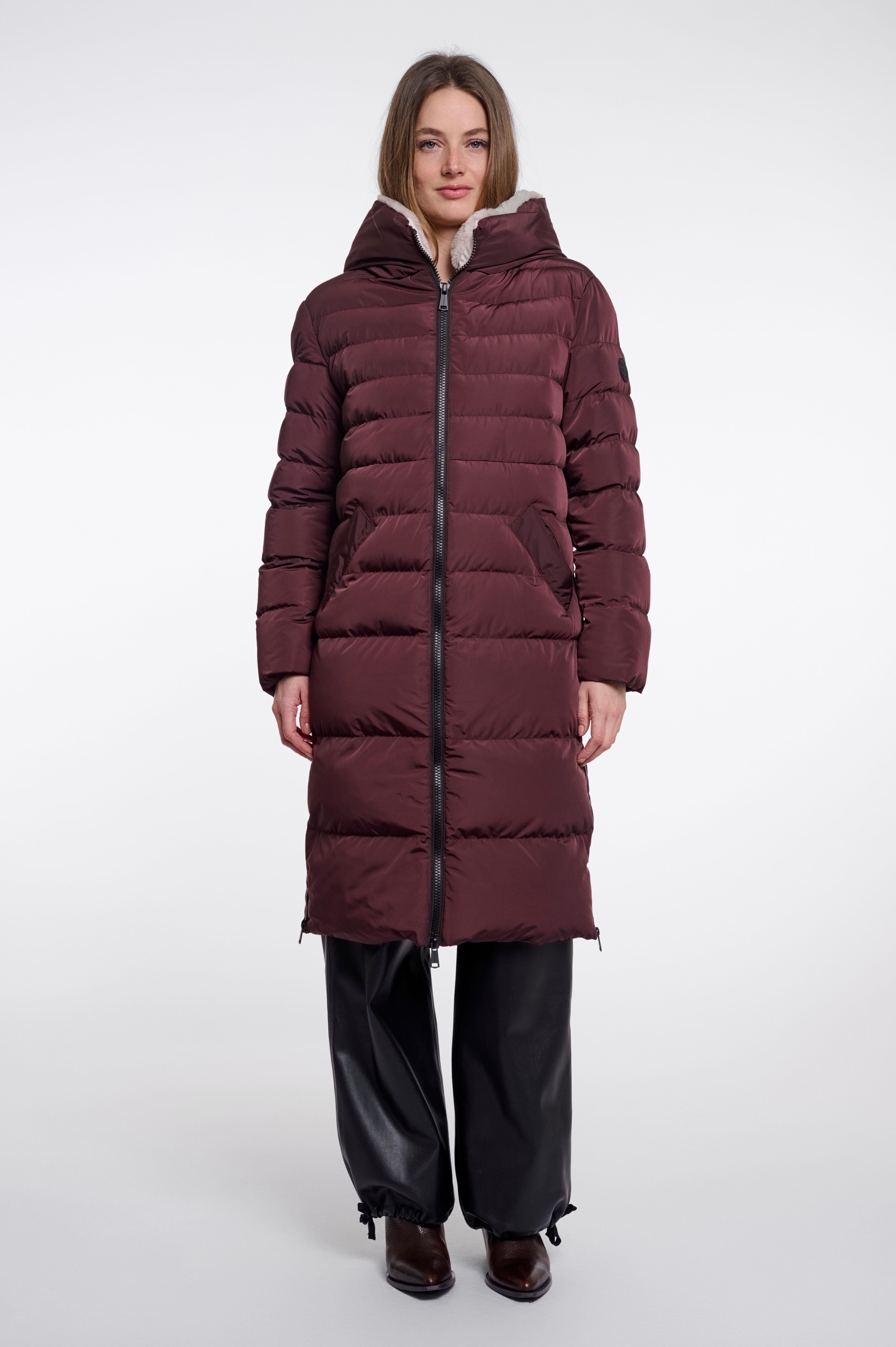 Cappotto donna art. Keilafur Rino & Pelle Fudge cloak stone