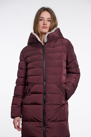 Cappotto donna art. Keilafur Rino & Pelle Fudge cloak stone