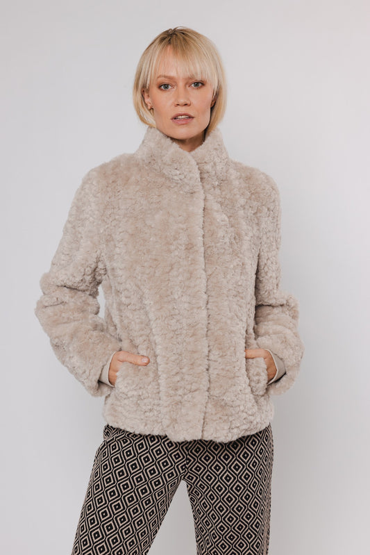 Giacca KION FAUX FUR JACKET WITH HIGH NECK  -Rino & Pelle- Autunno Inverno 2024/25 Beige