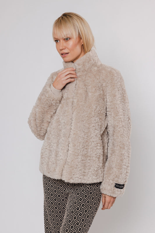 Giacca KION FAUX FUR JACKET WITH HIGH NECK  -Rino & Pelle- Autunno Inverno 2024/25 Beige