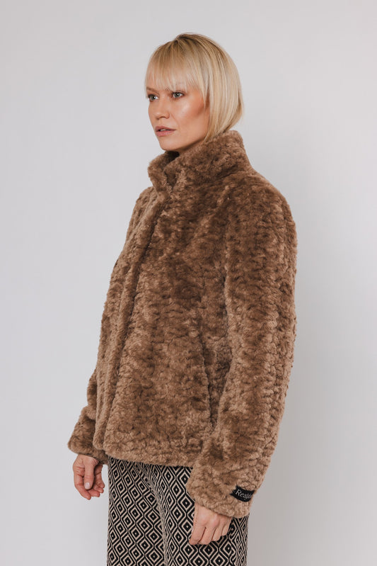 Giacca KION FAUX FUR JACKET WITH HIGH NECK  -Rino & Pelle- Autunno Inverno 2024/25 Brown