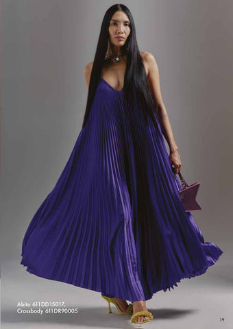 Abito lungo plissè donna - art. 611DD15017 - Denny Rose Primavera Estate 2026