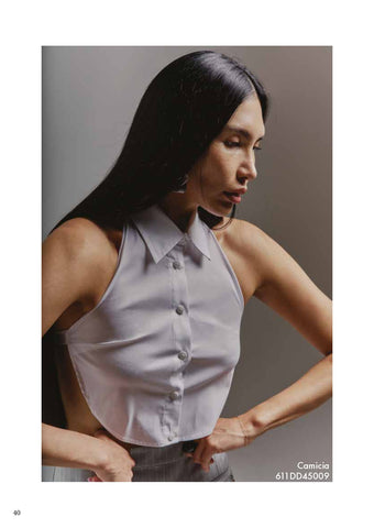 Top Camicia con schiena nuda donna - art. 611DD45009 - Denny Rose Primavera Estate 2026