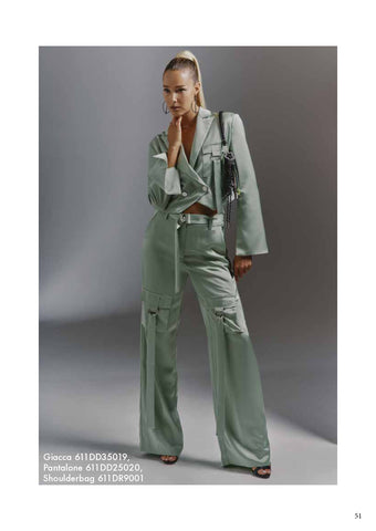 Pantalone lungo in raso donna - art. 611DD25020 - Denny Rose Primavera Estate 2026