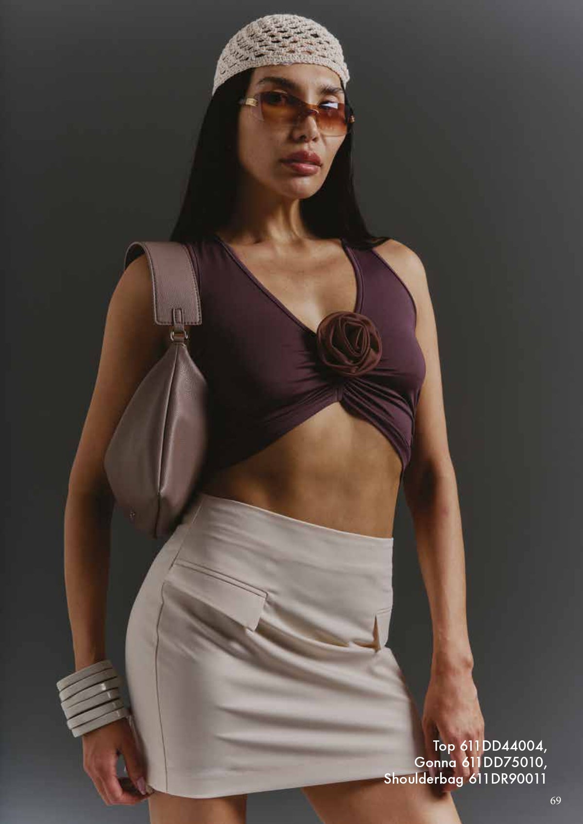 Top con rosa donna - art. 611DD44004 - Denny Rose Primavera Estate 2026