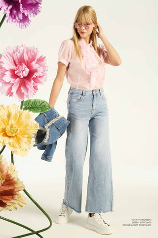 Giubbotto denim perle donna - art. 611ND36002 - Denny Rose Primavera Estate 2026