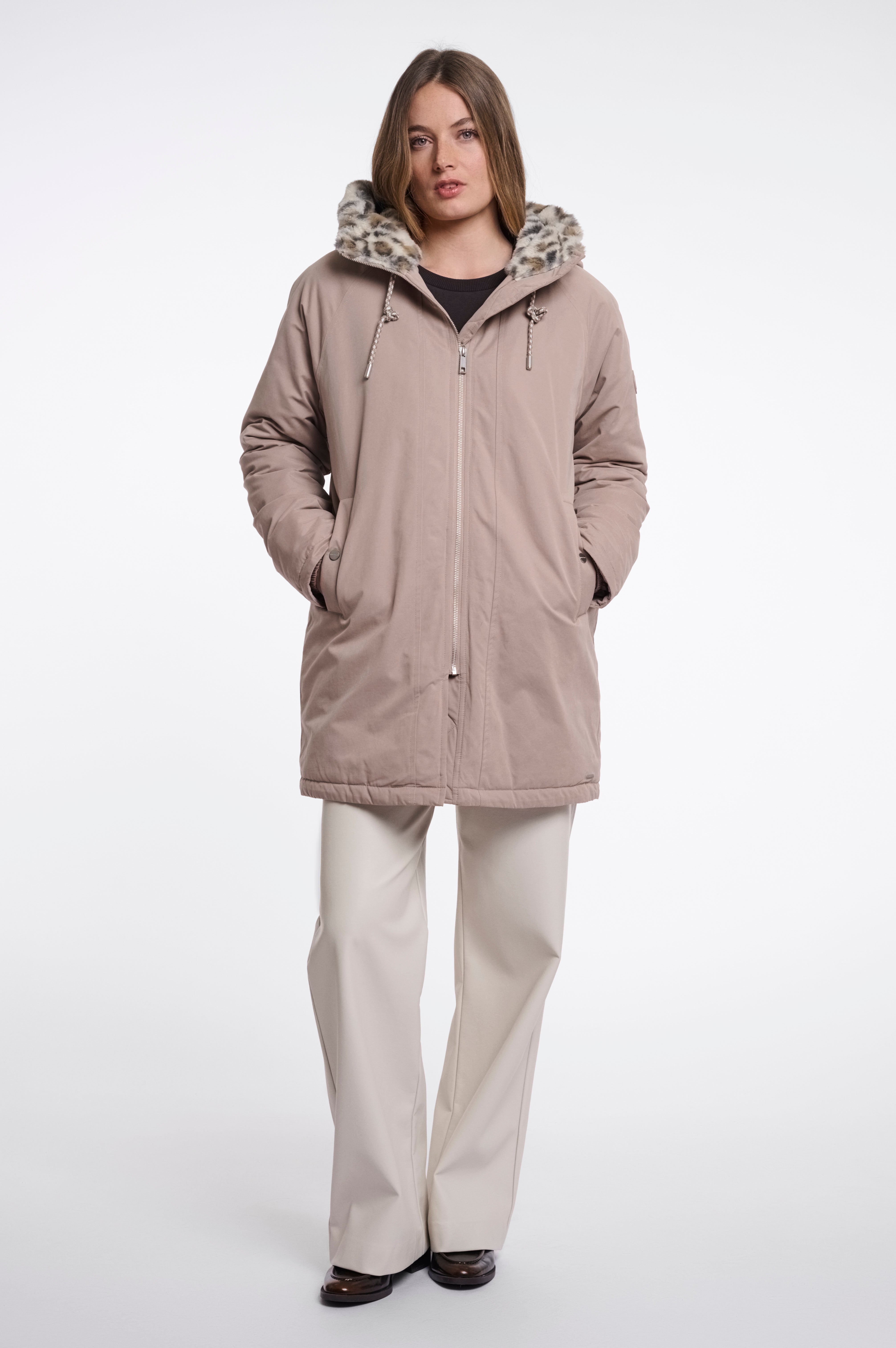 Parka donna art. Lindy Rino & Pelle Mocha latte and light leopard