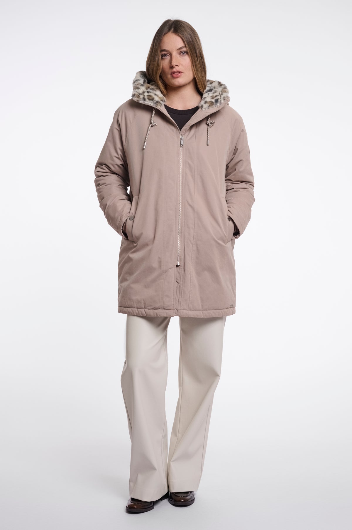Parka donna art. Lindy Rino & Pelle Mocha latte and light leopard
