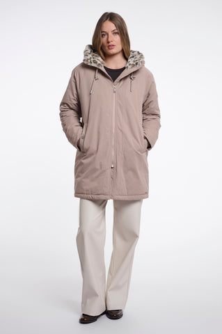 Parka donna art. Lindy Rino & Pelle Mocha latte and light leopard