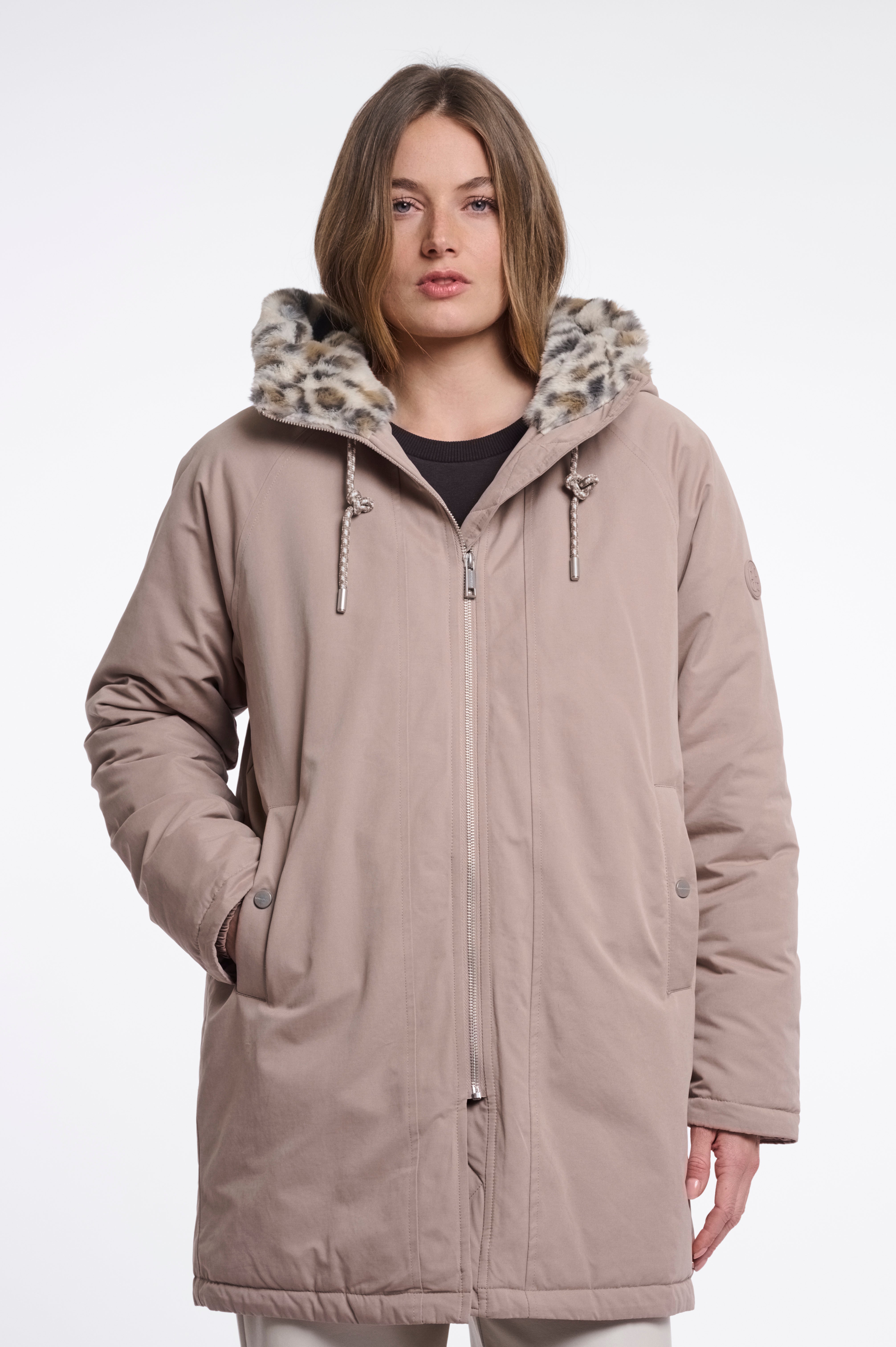 Parka donna art. Lindy Rino & Pelle Mocha latte and light leopard
