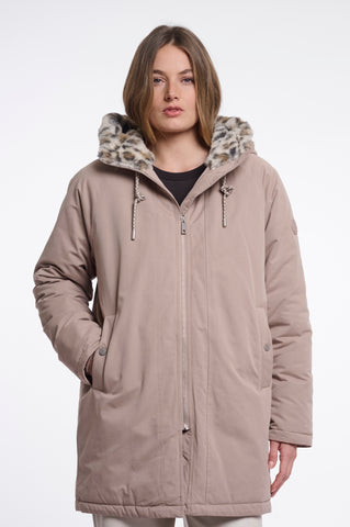 Parka donna art. Lindy Rino & Pelle Mocha latte and light leopard