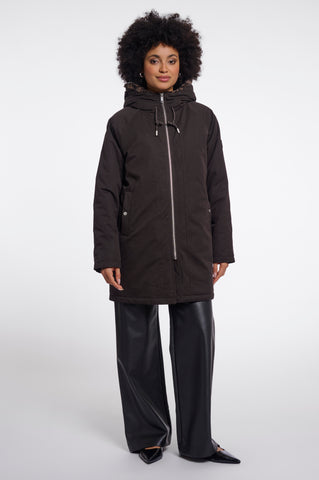 Parka donna art. Lindy Rino & Pelle Peated and brown leopard