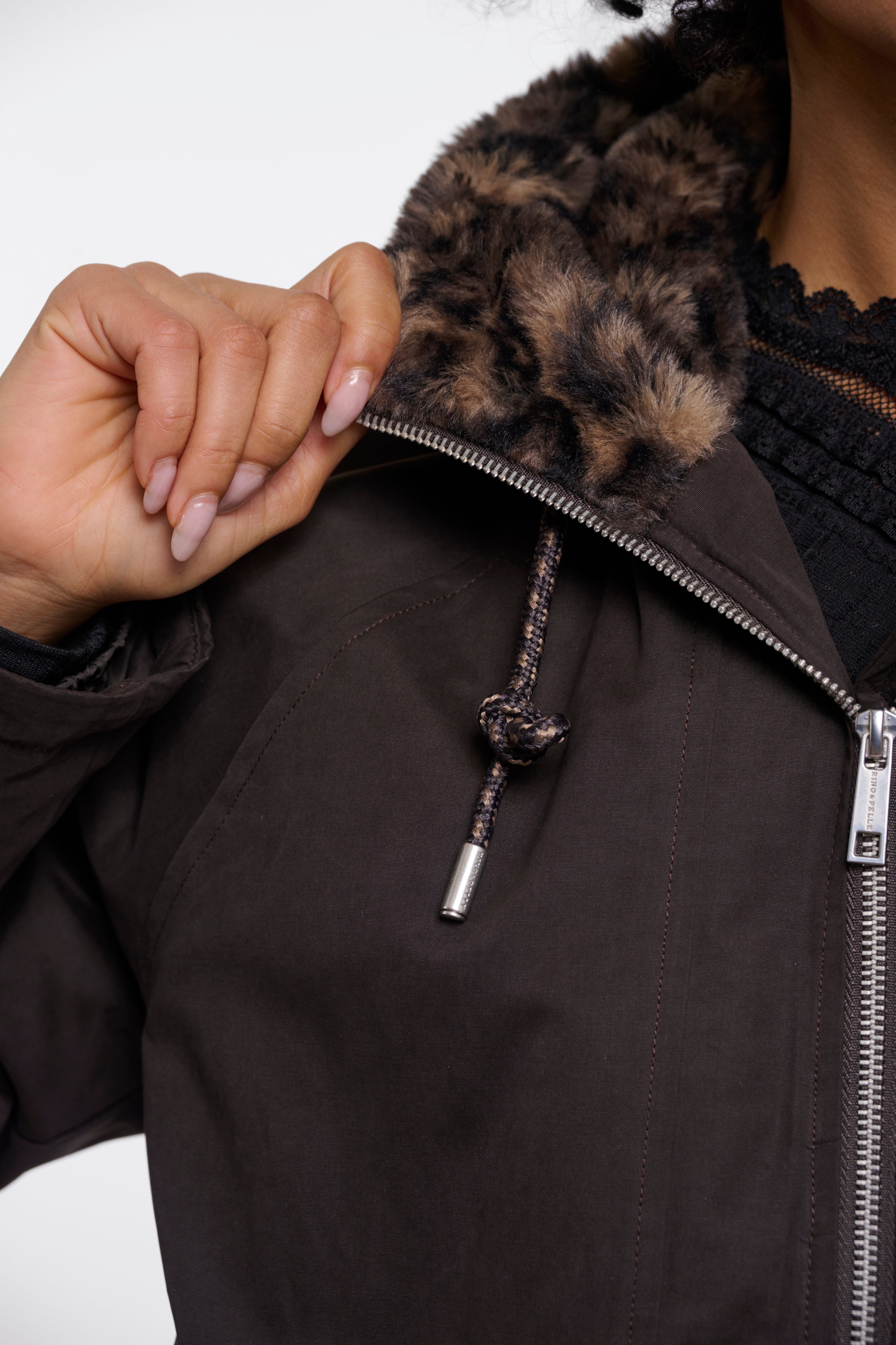 Parka donna art. Lindy Rino & Pelle Peated and brown leopard