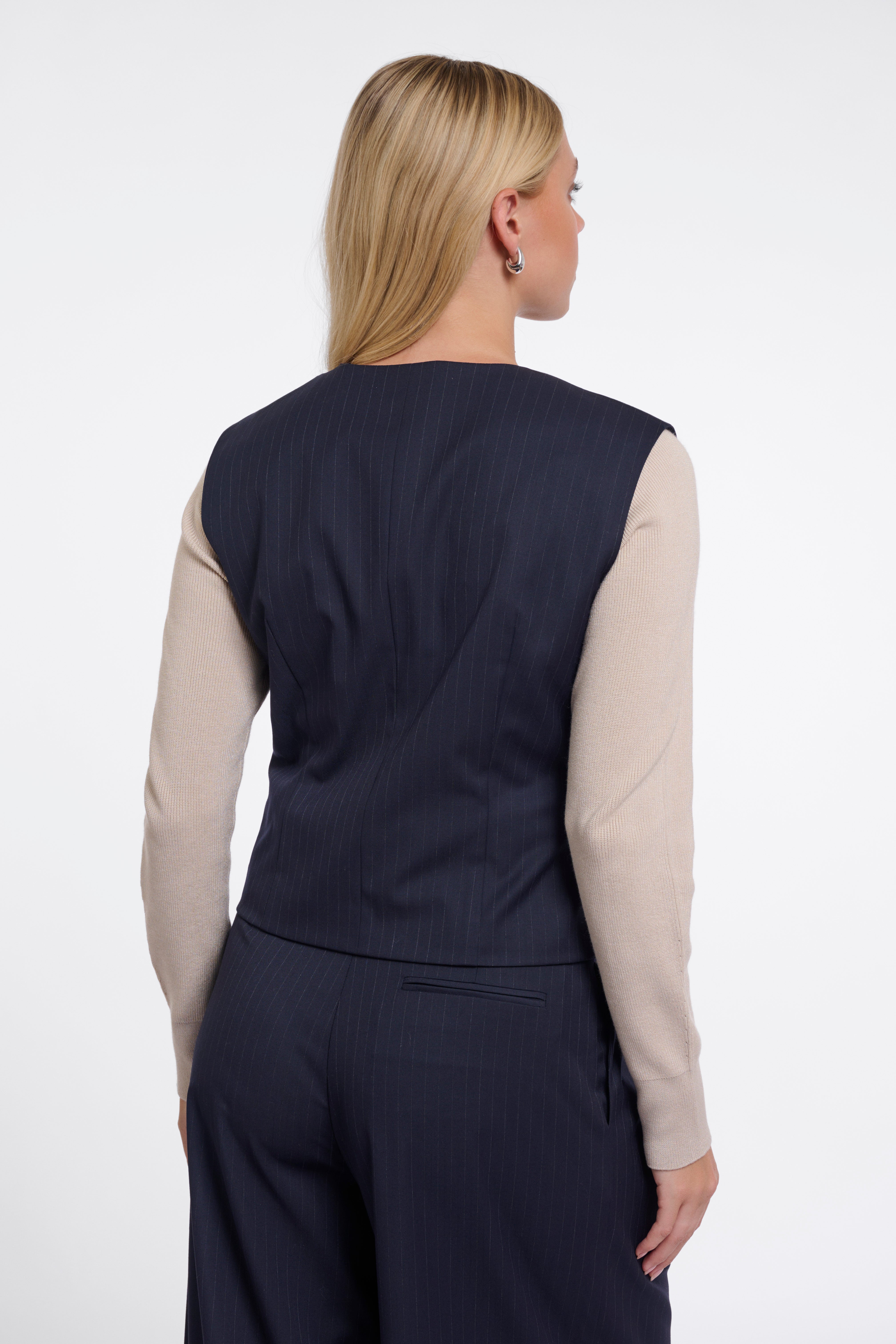 Cappotto donna art. Luus Rino & Pelle Dark navy pinstripe
