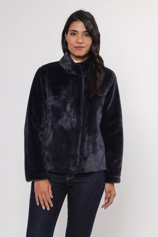 Giacca MADAI SHORT FAUX FUR JACKET  -Rino & Pelle- Autunno Inverno 2024/25 Navy