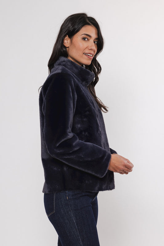 Giacca MADAI SHORT FAUX FUR JACKET  -Rino & Pelle- Autunno Inverno 2024/25 Navy