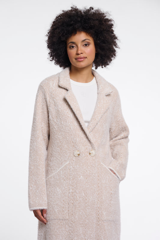 Cappotto donna art. Madina Rino & Pelle Beige herringbone