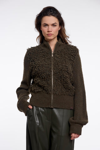 Cardigan donna art. Malak Rino & Pelle Hunter green