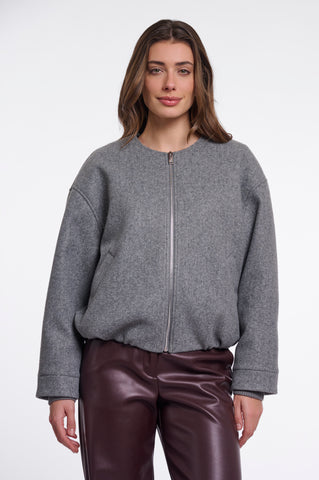 Bomber donna art. Mona Rino & Pelle Mid grey melange