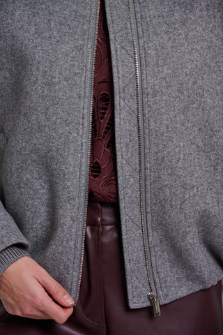 Bomber donna art. Mona Rino & Pelle Mid grey melange