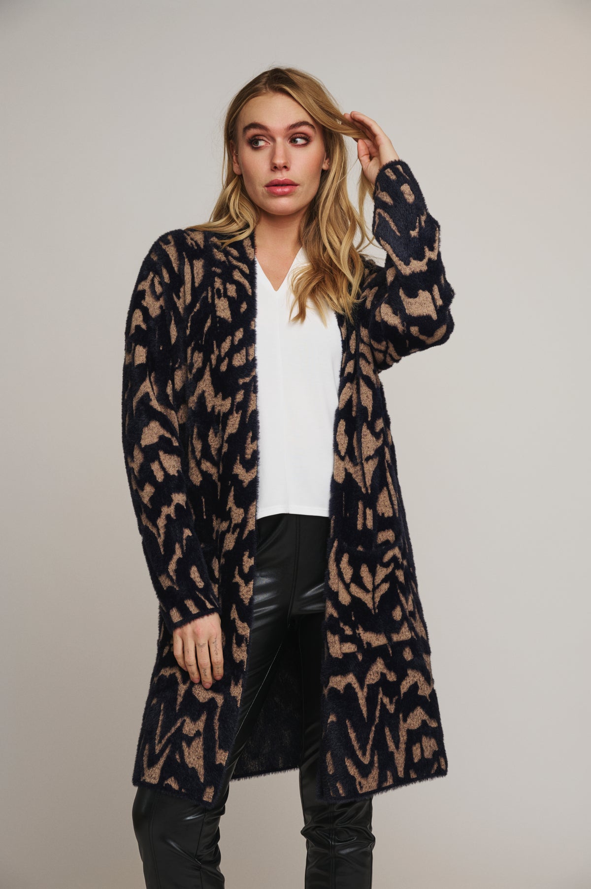 Cardigan NEGIEN LONG CARDIGAN -Rino & Pelle- Autunno Inverno 2024/25 Black feather