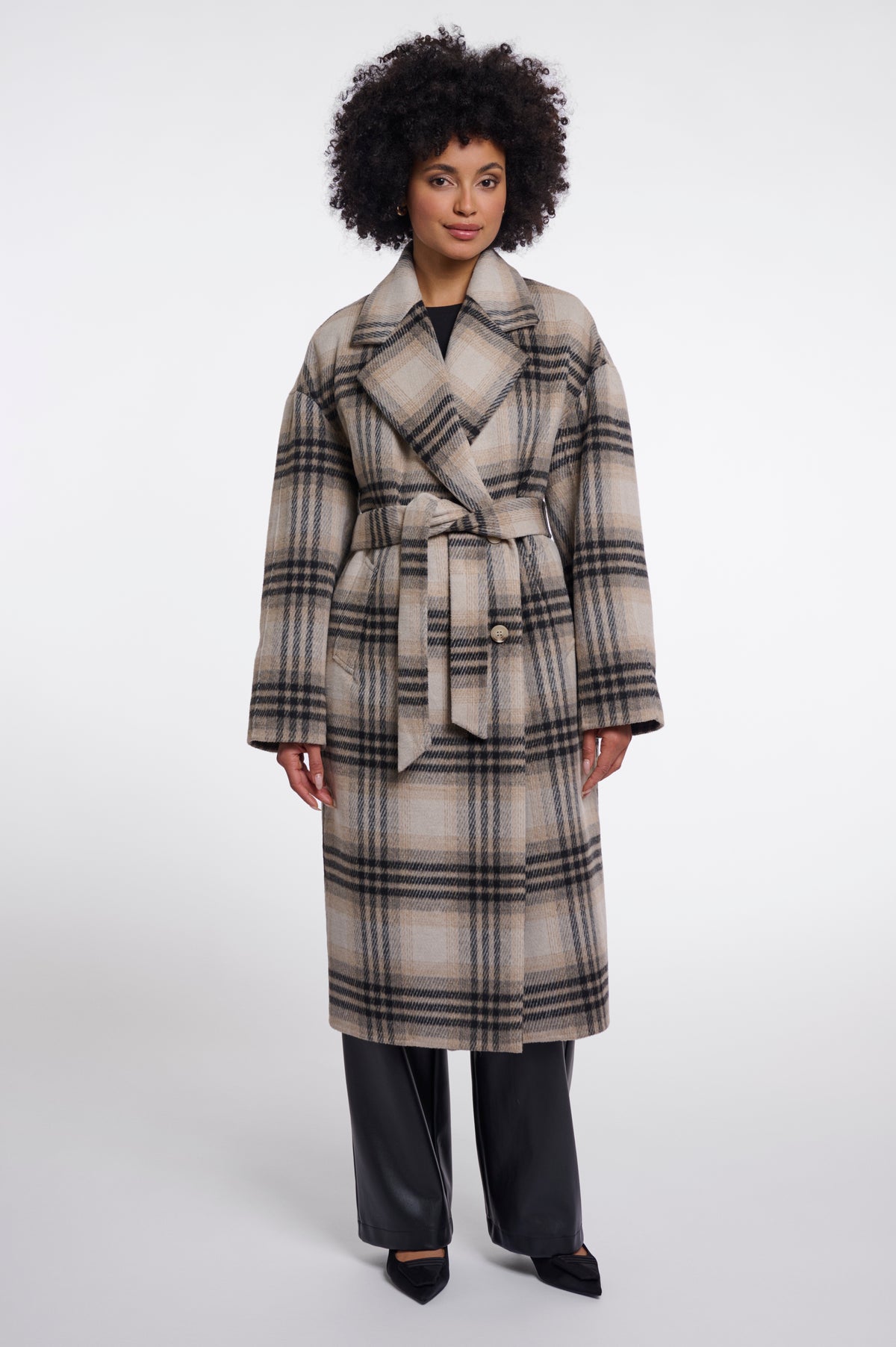 Cappotto donna art. Ninte Rino & Pelle Neutral check