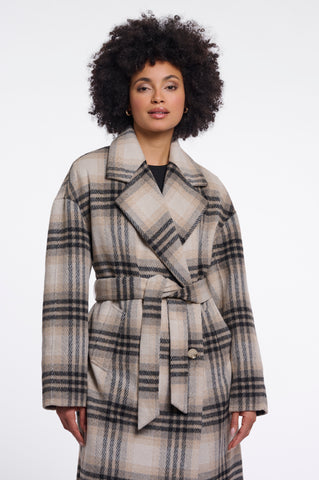 Cappotto donna art. Ninte Rino & Pelle Neutral check