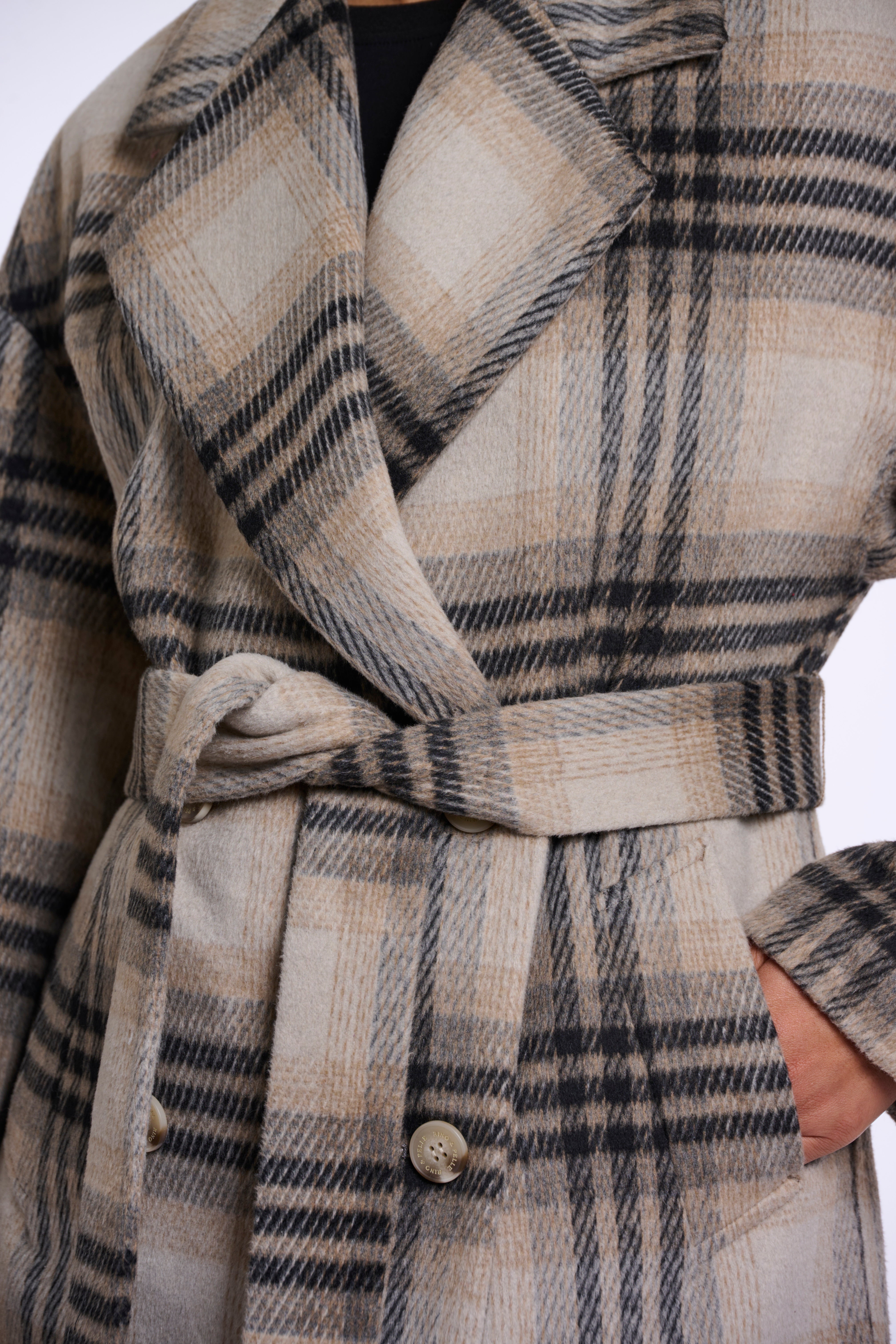 Cappotto donna art. Ninte Rino & Pelle Neutral check