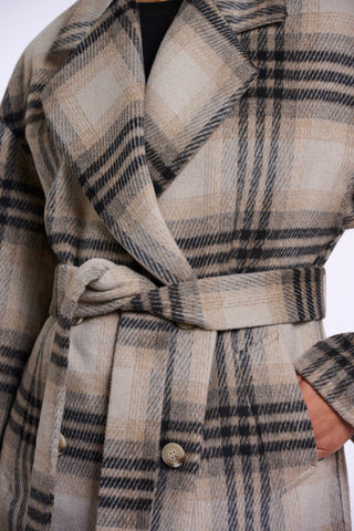 Cappotto donna art. Ninte Rino & Pelle Neutral check