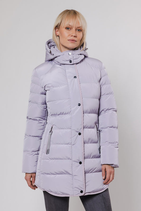 Cappotto piumino NUSA PADDED COAT WITH DETACHABLE HOOD -Rino & Pelle- Autunno Inverno 2024/25 Lilac fog