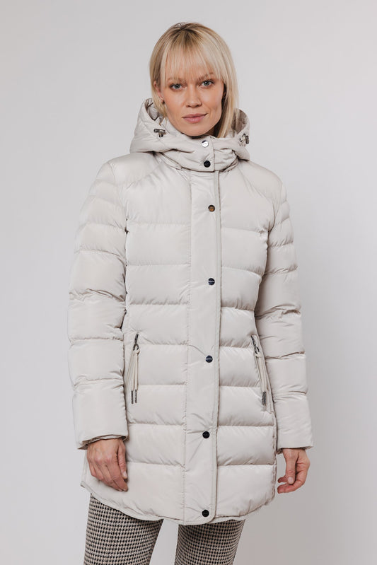 Cappotto piumino NUSA PADDED COAT WITH DETACHABLE HOOD -Rino & Pelle- Autunno Inverno 2024/25 Stone