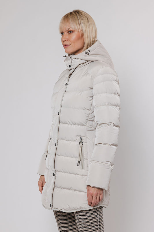 Cappotto piumino NUSA PADDED COAT WITH DETACHABLE HOOD -Rino & Pelle- Autunno Inverno 2024/25 Stone