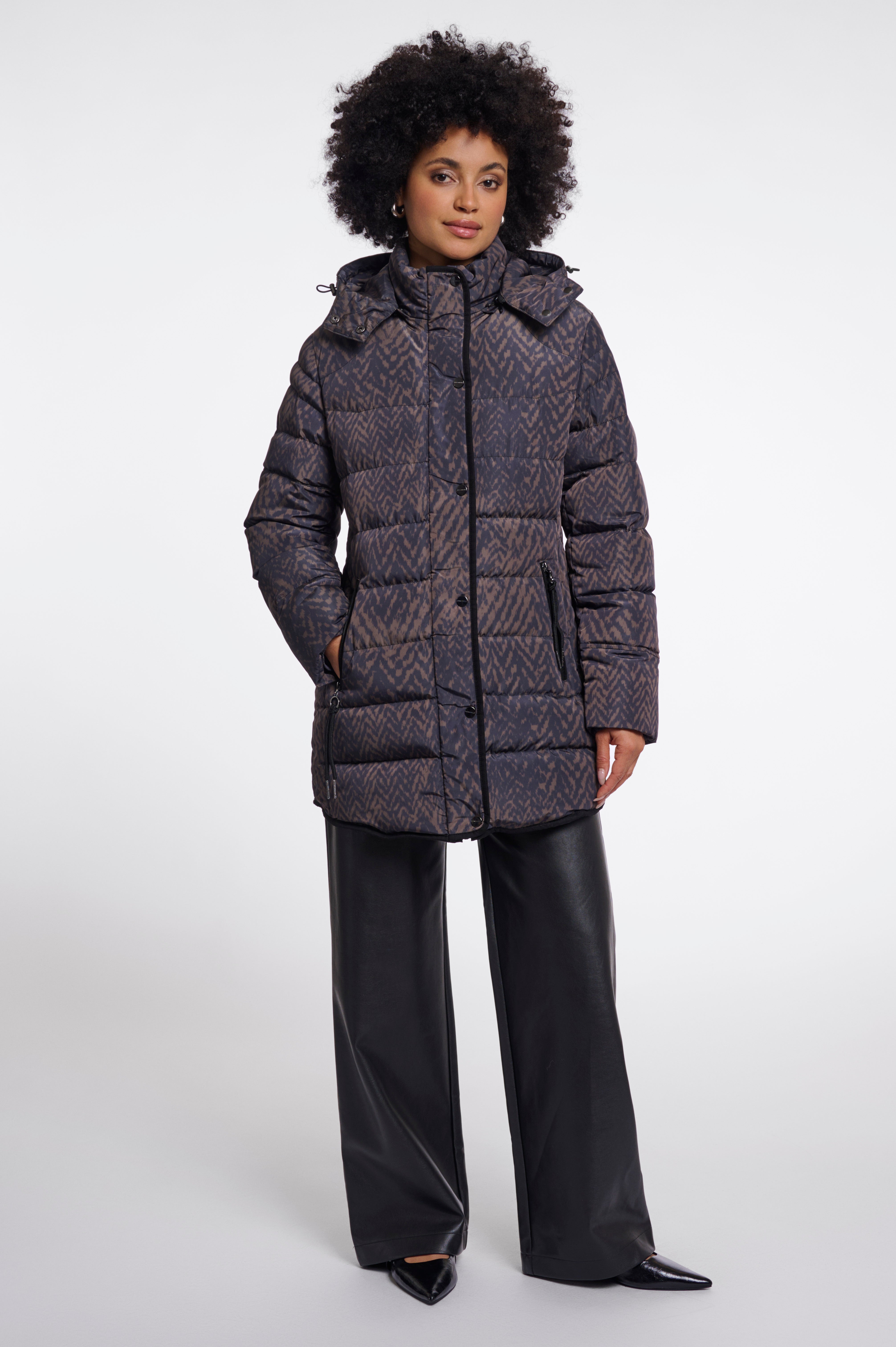 Piumino donna art. Nusa Rino & Pelle Bark blurry graphic