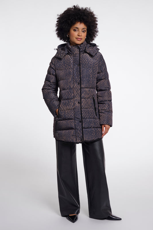 Piumino donna art. Nusa Rino & Pelle Bark blurry graphic