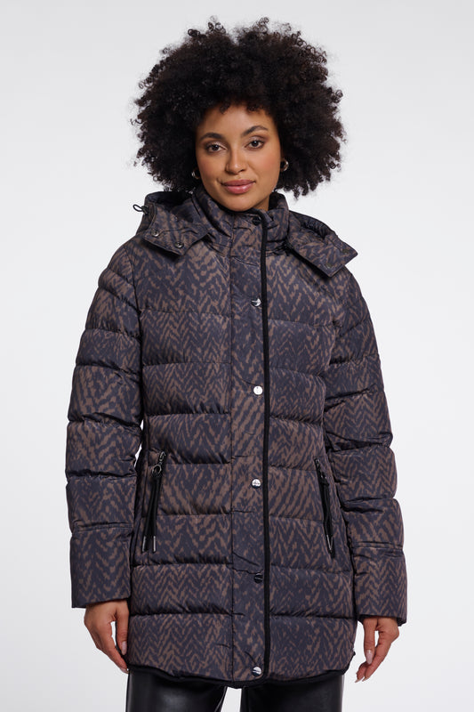 Piumino donna art. Nusa Rino & Pelle Bark blurry graphic