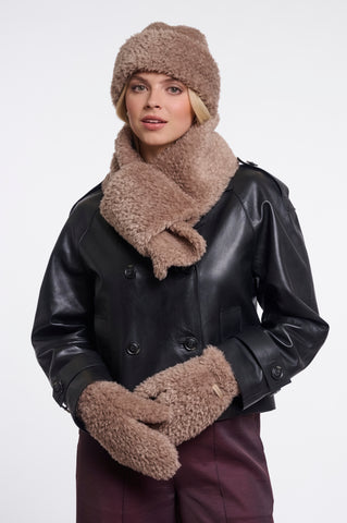 Sciarpa donna art. Obu Rino & Pelle Mocha latte