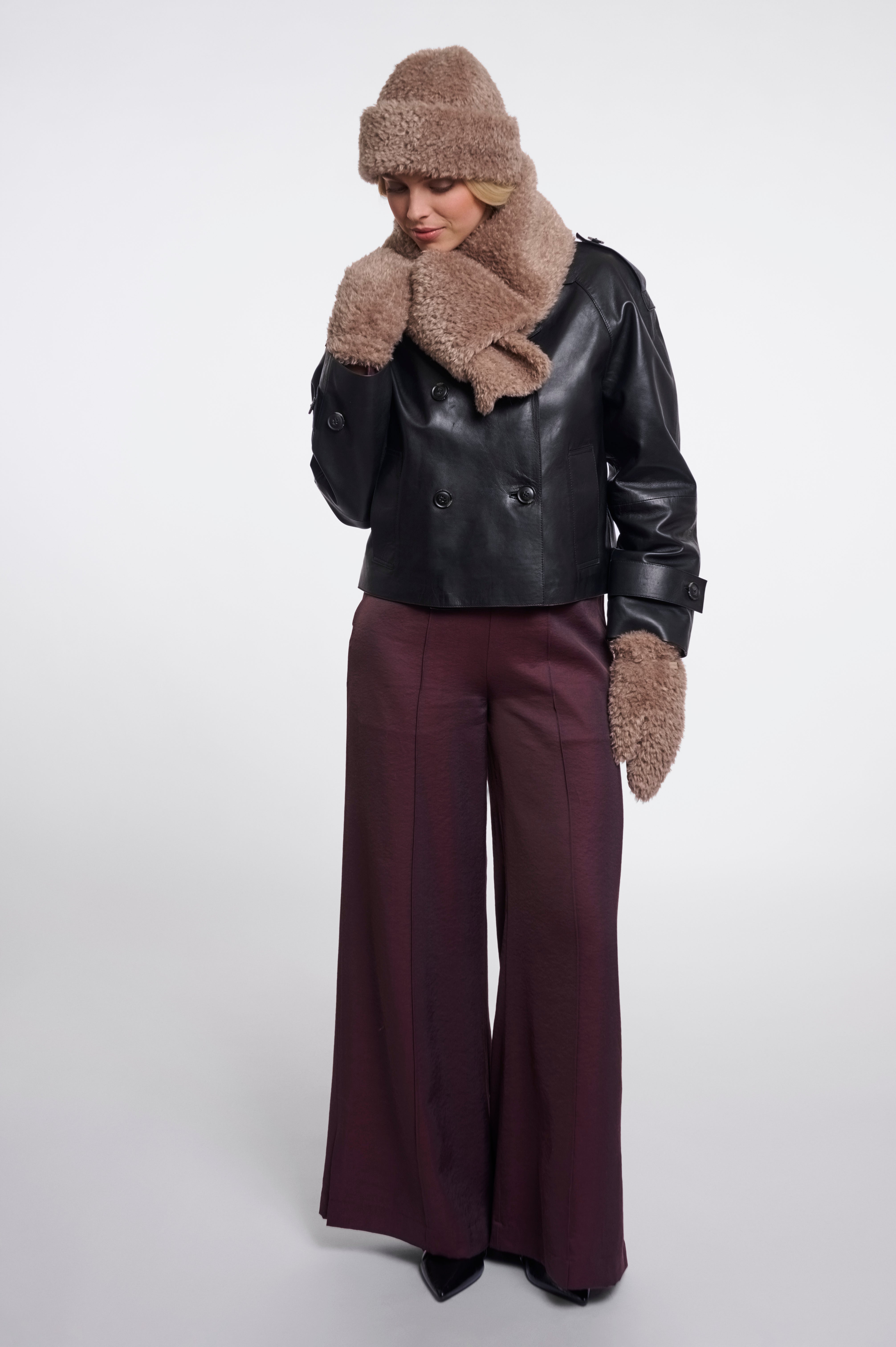 Sciarpa donna art. Obu Rino & Pelle Mocha latte