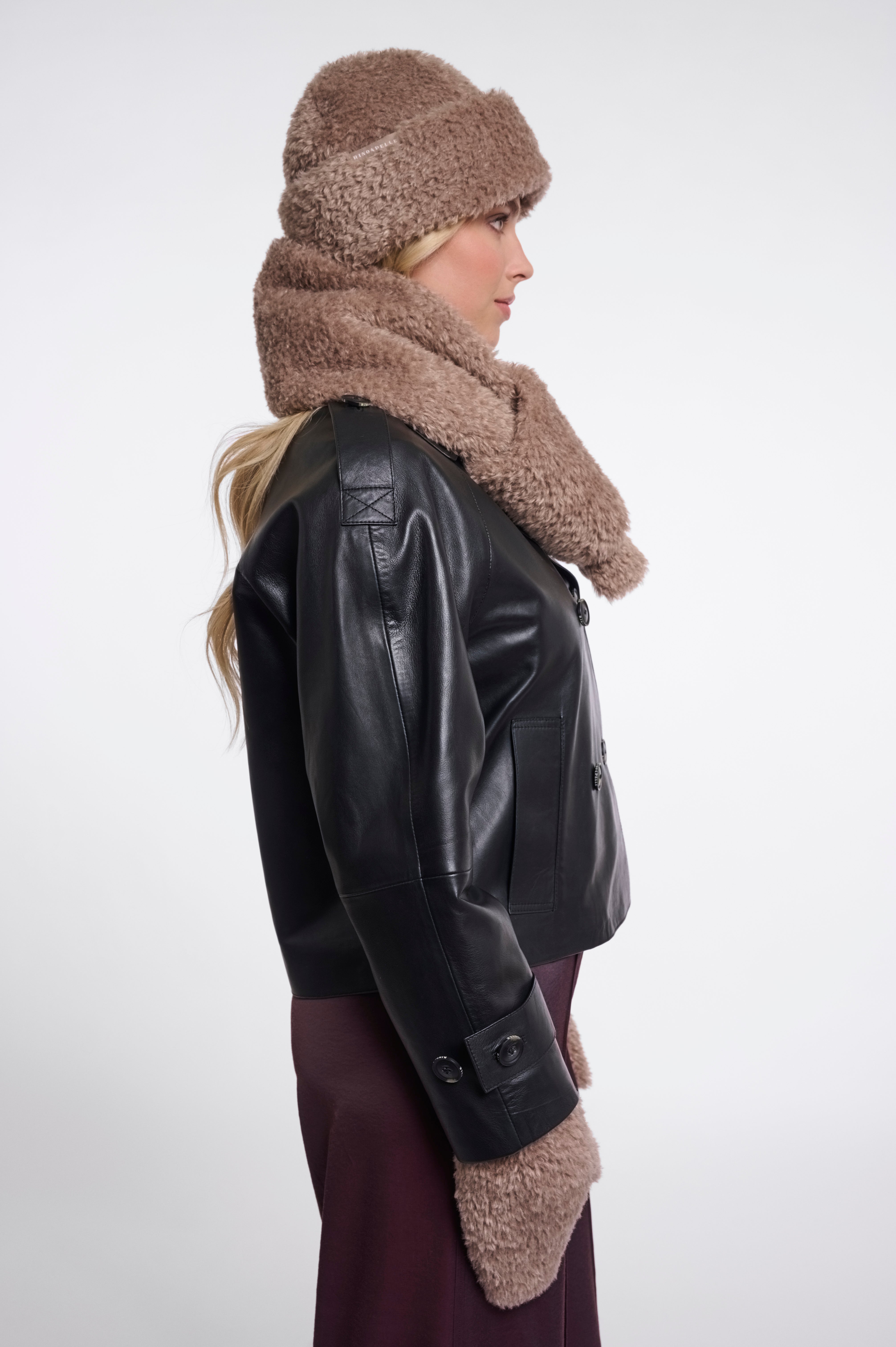 Sciarpa donna art. Obu Rino & Pelle Mocha latte