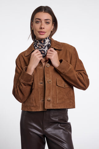 Foulard donna art. Odyle Rino & Pelle Cognac leopard