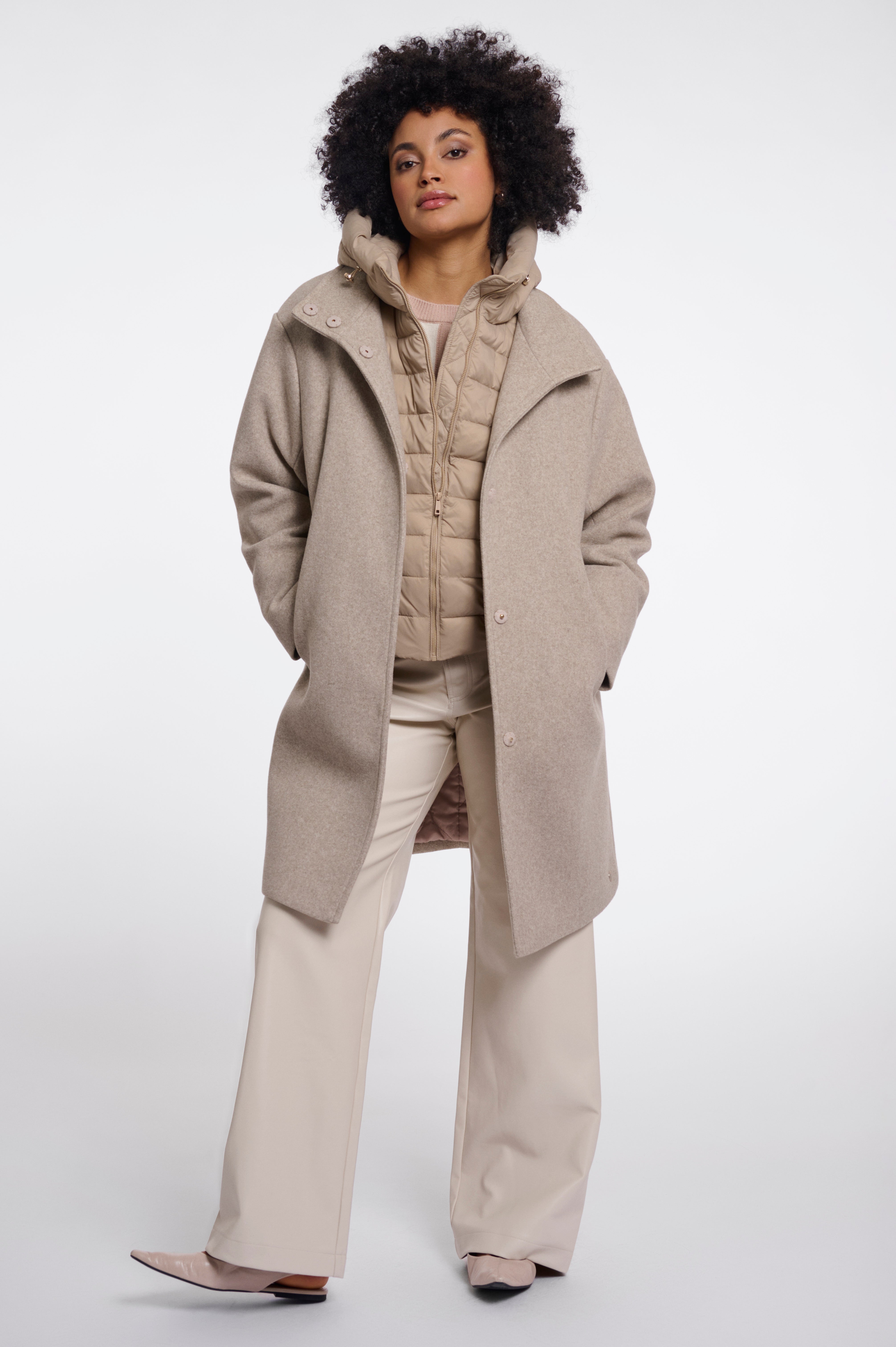 Cappotto donna art. Omri Rino & Pelle Birch melange